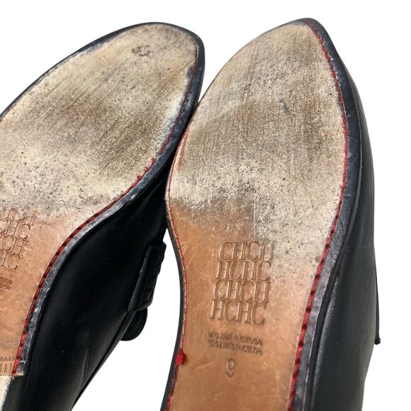 Carolina Herrera Black‎ Leather Doma Insignia Cut Out Horsebit Loafers main image 7